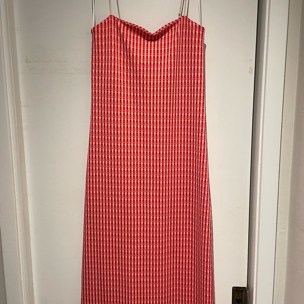 Zara Dark & Light Pink Gingham Pattern Summer Dress